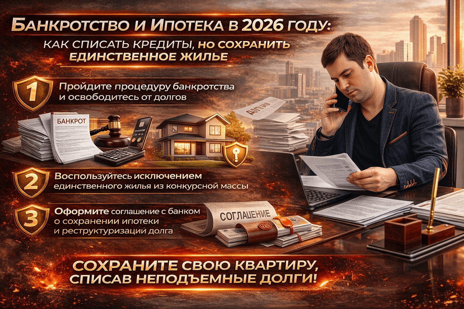 Банкротство и ипотека в 2026 году: как списать кредиты и сохранить жильё